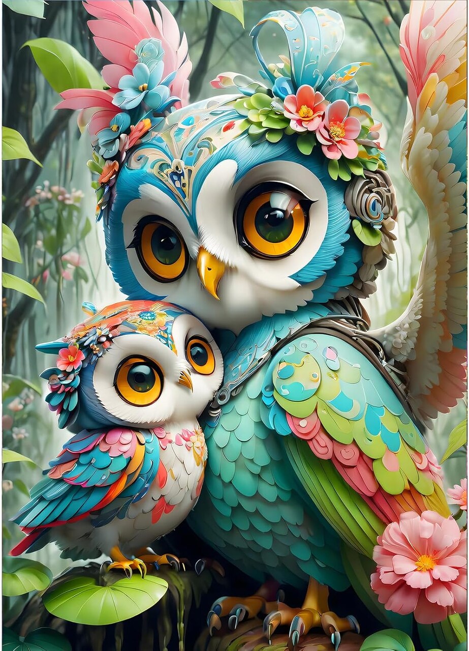 DIY 5D Owls Diamond Art Painting Kit (GD056) 11.81 x 7.87 x 0.39 inches